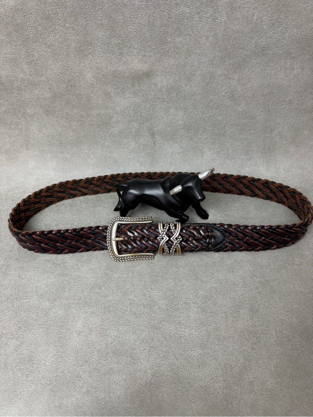 Brighton Braided Leather Men’s Belt in Brown and Black